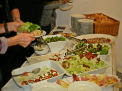 A library photo of a party buffet