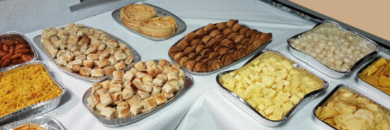 A photo of some buffet food supplied by Little Jak's